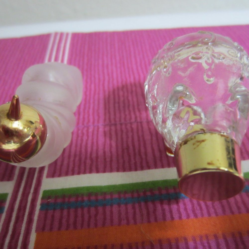 2-COLLECTIABLE -EMPTY GLASS AVON BOTTLES-CATERPILLAR AND A PIG)